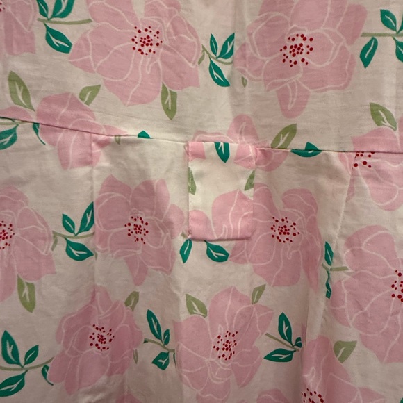 Draper James Pink Floral Midi Collared Puffed Sleeve Dress No belt Cotton Blend - Picture 7 of 8